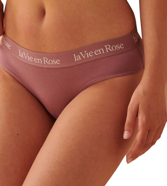La Vie En Rose Cotton and Logo Elastic Band Bikini Panty