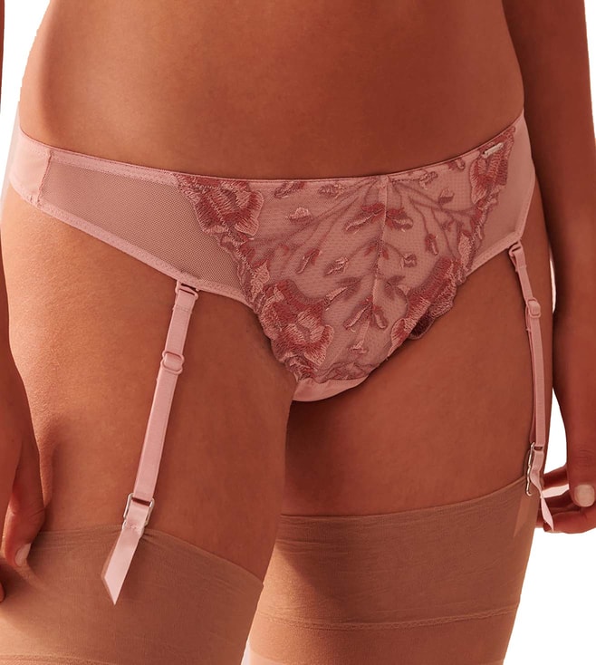 Lace String Panty - Sepia rose