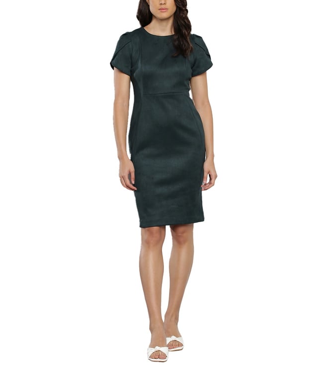 green emerald velvet dress Calvin Klein Mint Green Cotton Sleeveless Midi Dress – SilkRoll main image 0