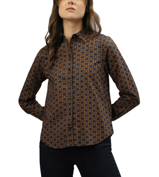Gant Women Brown Solid Collar Shirt
