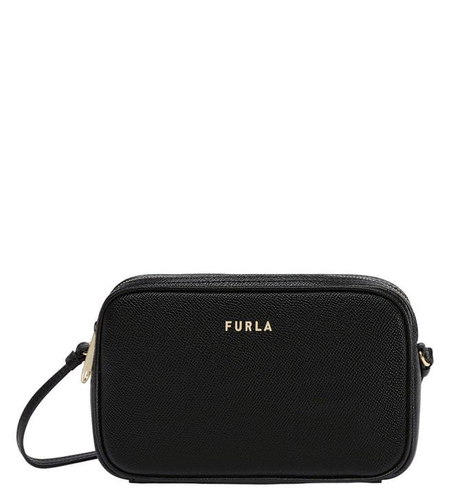 Furla Nero Lilli Extra Large Leather Cross Body Bag