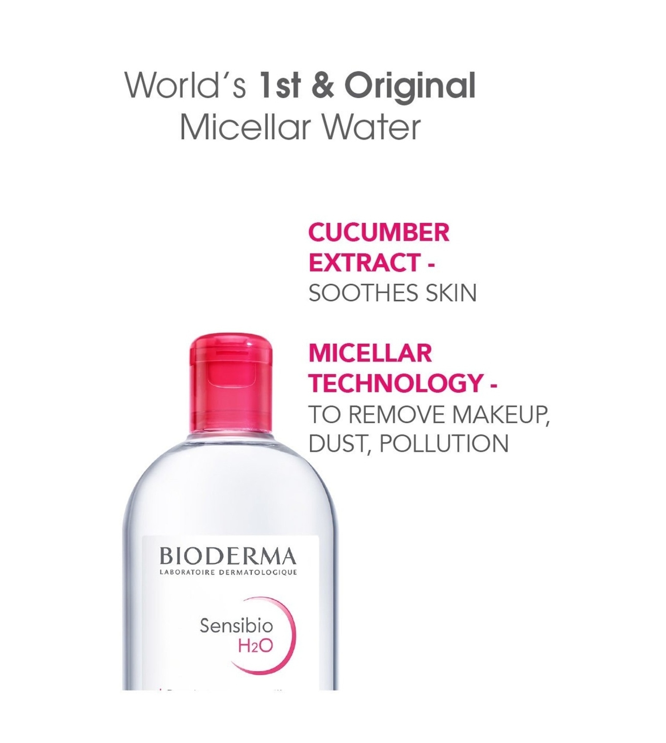 Buy Bioderma Sensibio H2O Make-Up Removing Micelle Solution 500ml x2  (2x16.91fl oz) · USA