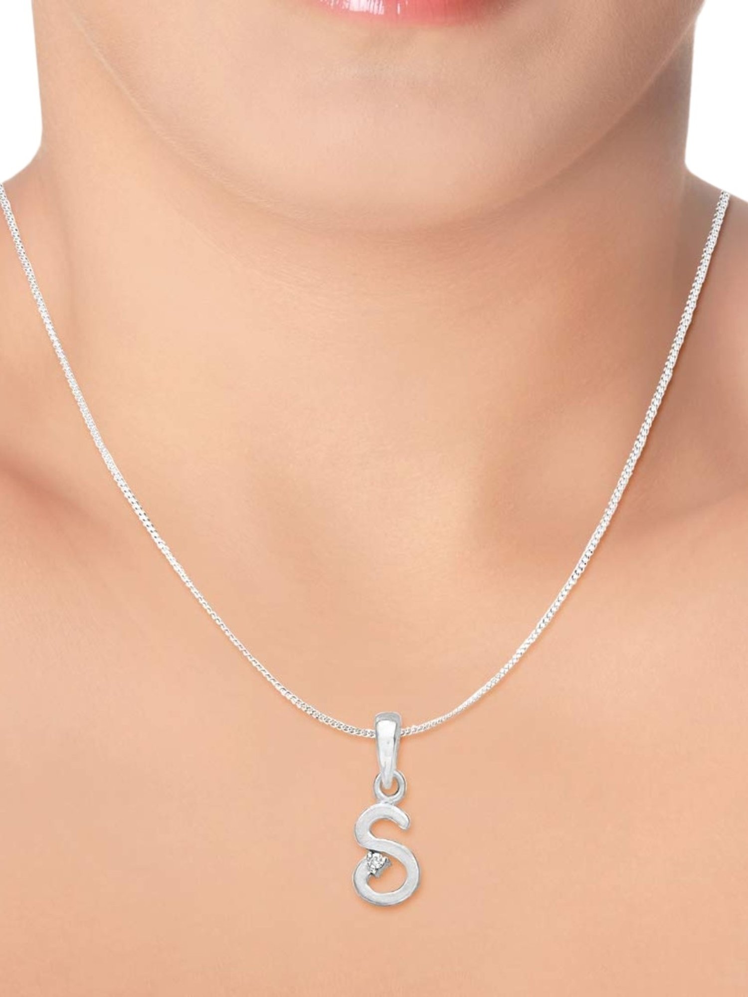925 sterling silver necklace Initial Letter M Personalized Symbols & Letters  Serif Font
