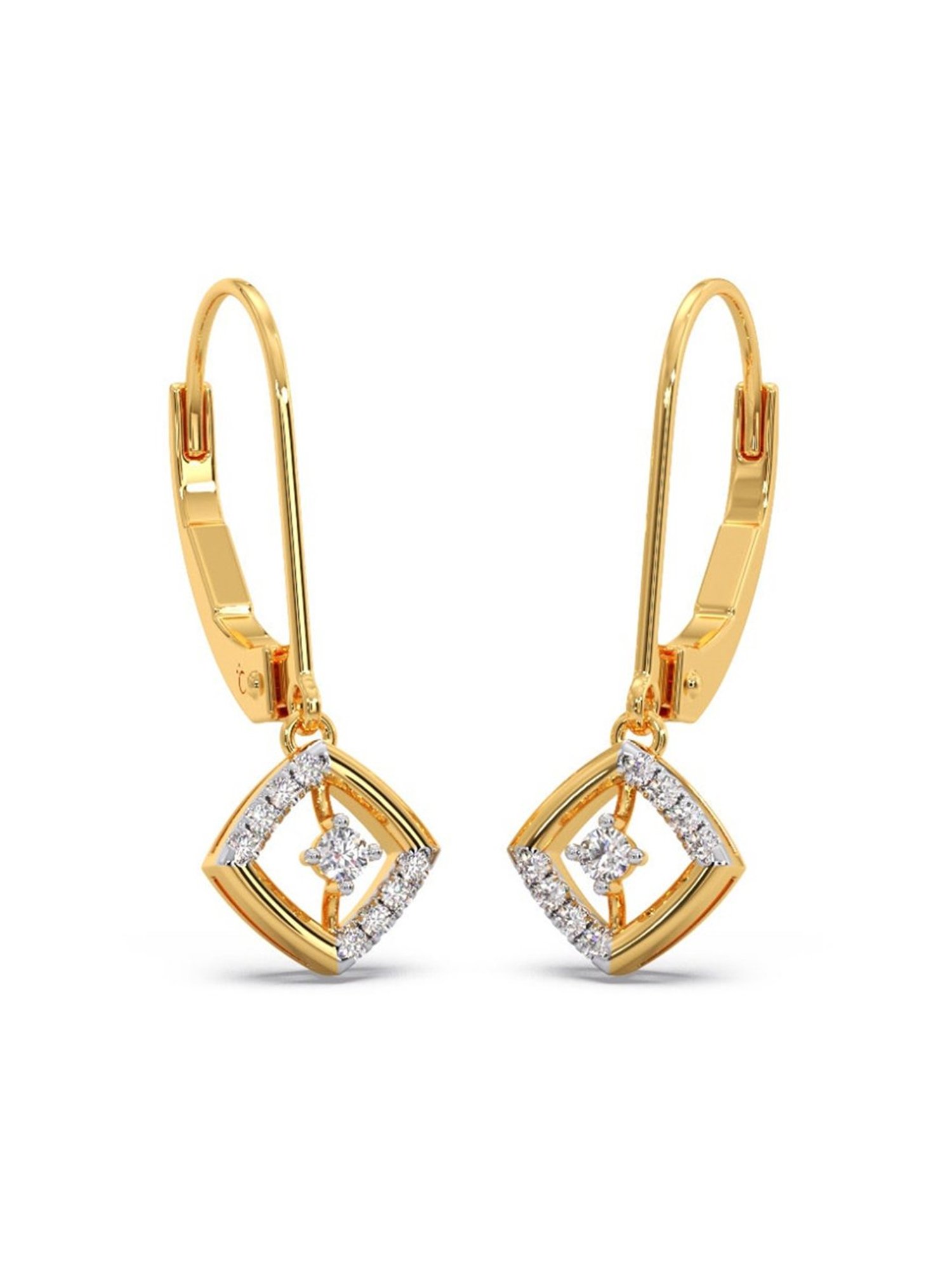 CANDERE - A KALYAN JEWELLERS COMPANY 18KT Yellow Gold and Diamond Stud  Earrings for Women : Amazon.in: Fashion