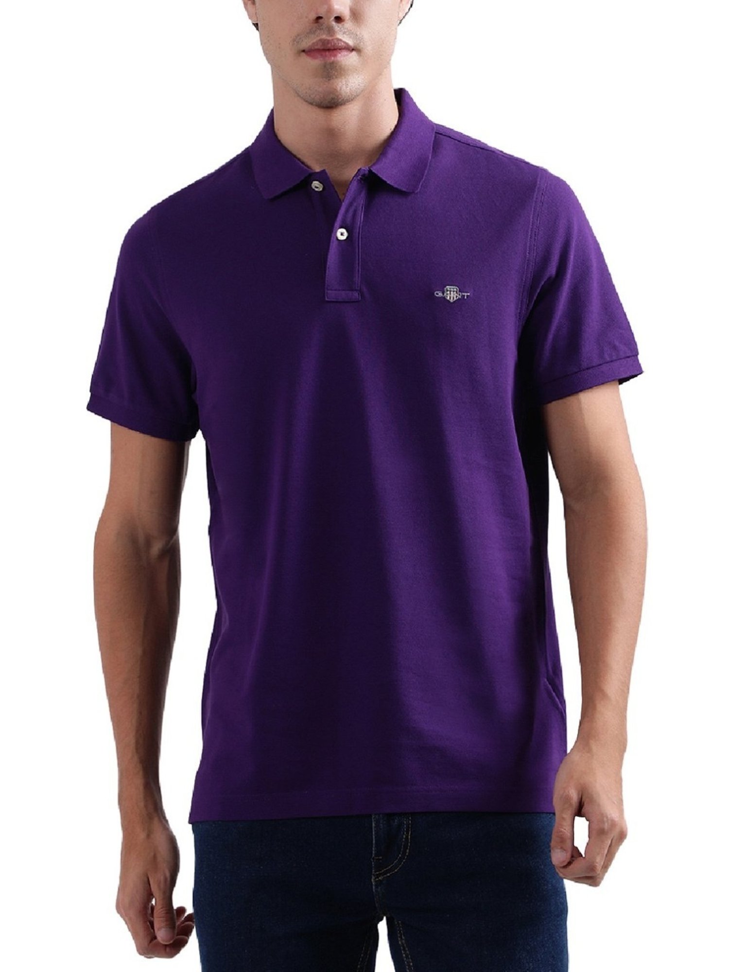 Buy Gant Purple Cotton Regular Fit Polo T-Shirt for Mens Online