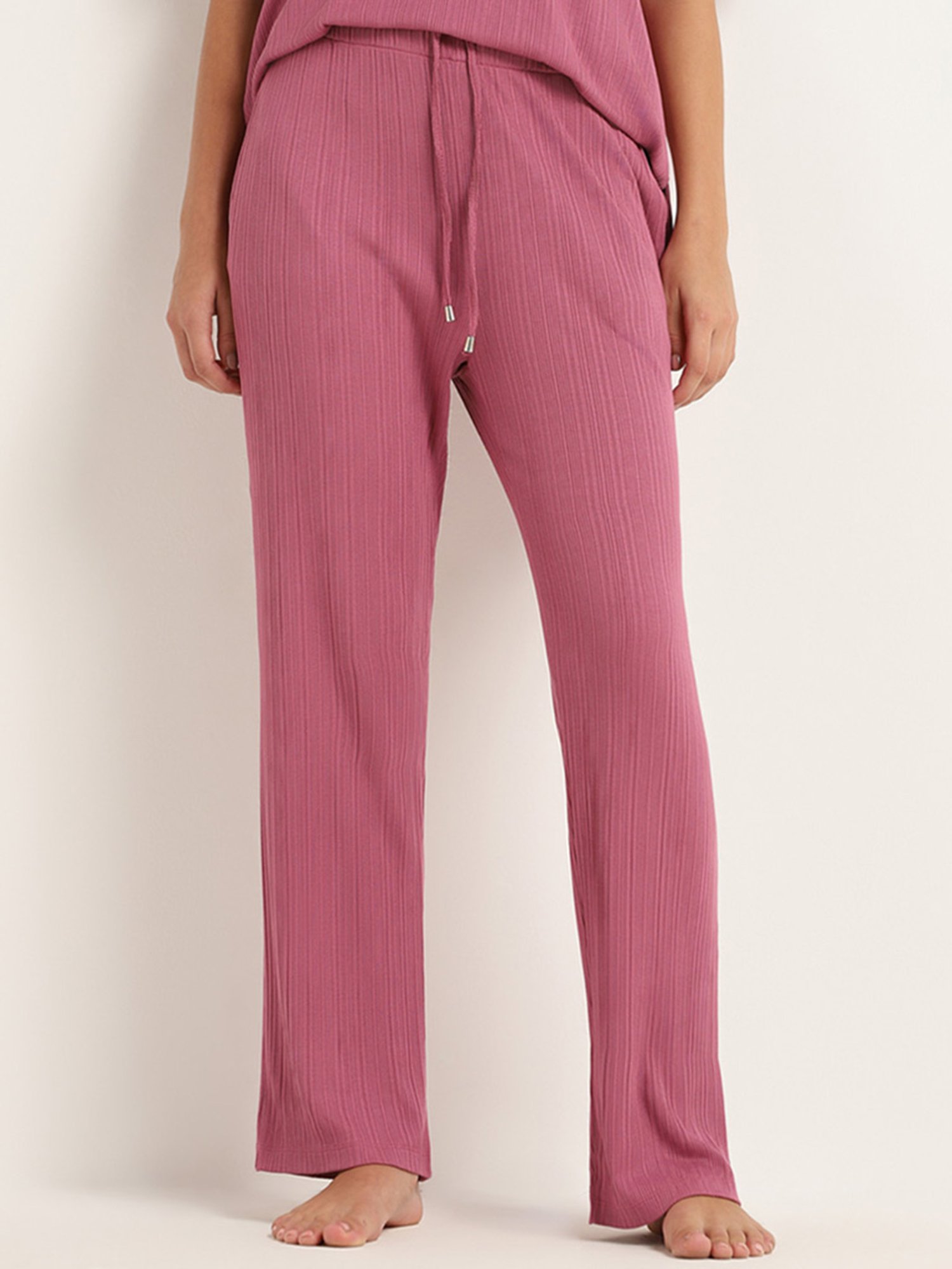 Buy Wunderlove by Westside Pink Self-Patterned Pyjamas for Online @ Tata  CLiQ