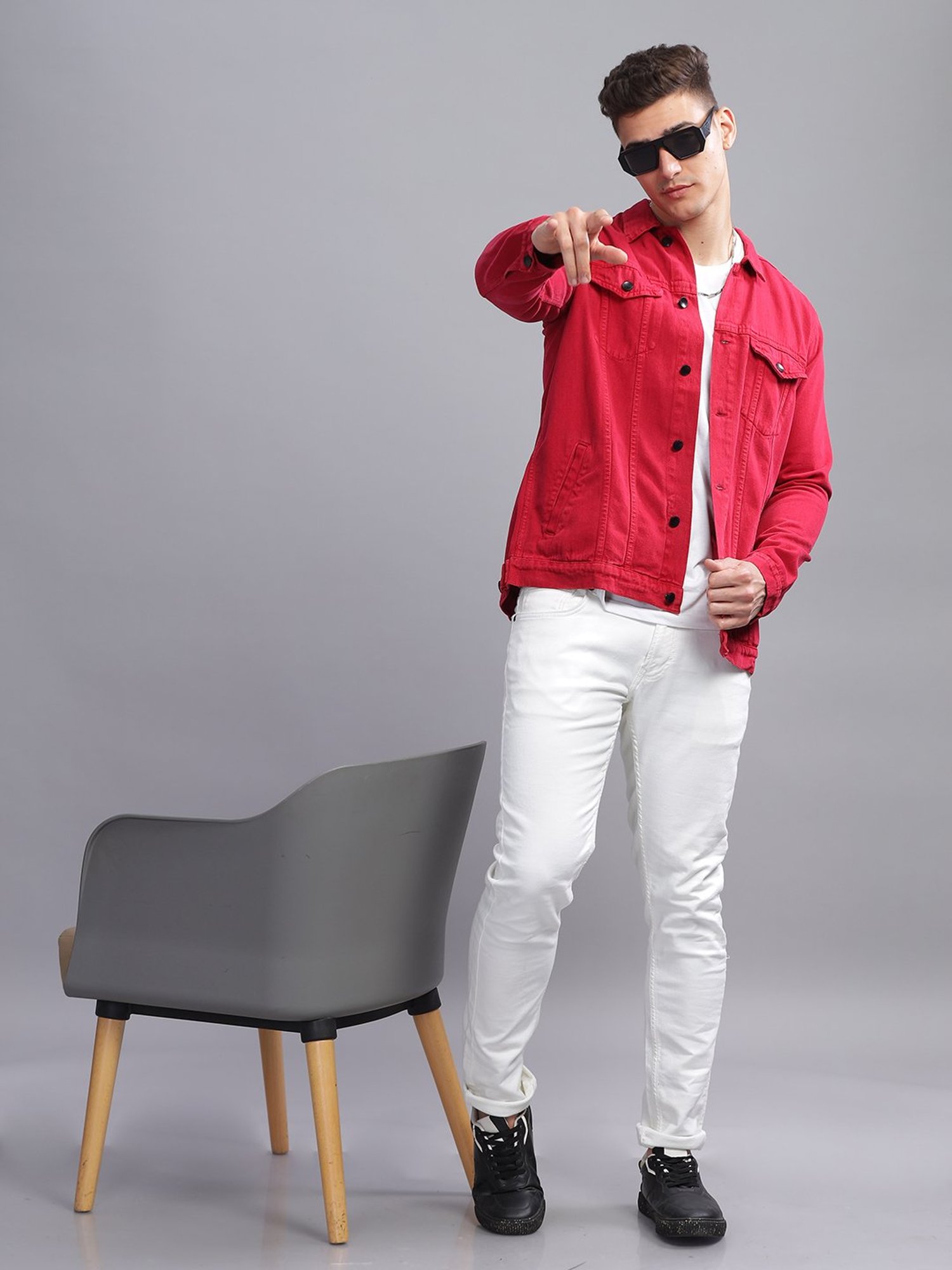 Red Jean and denim jackets for Women | Lyst