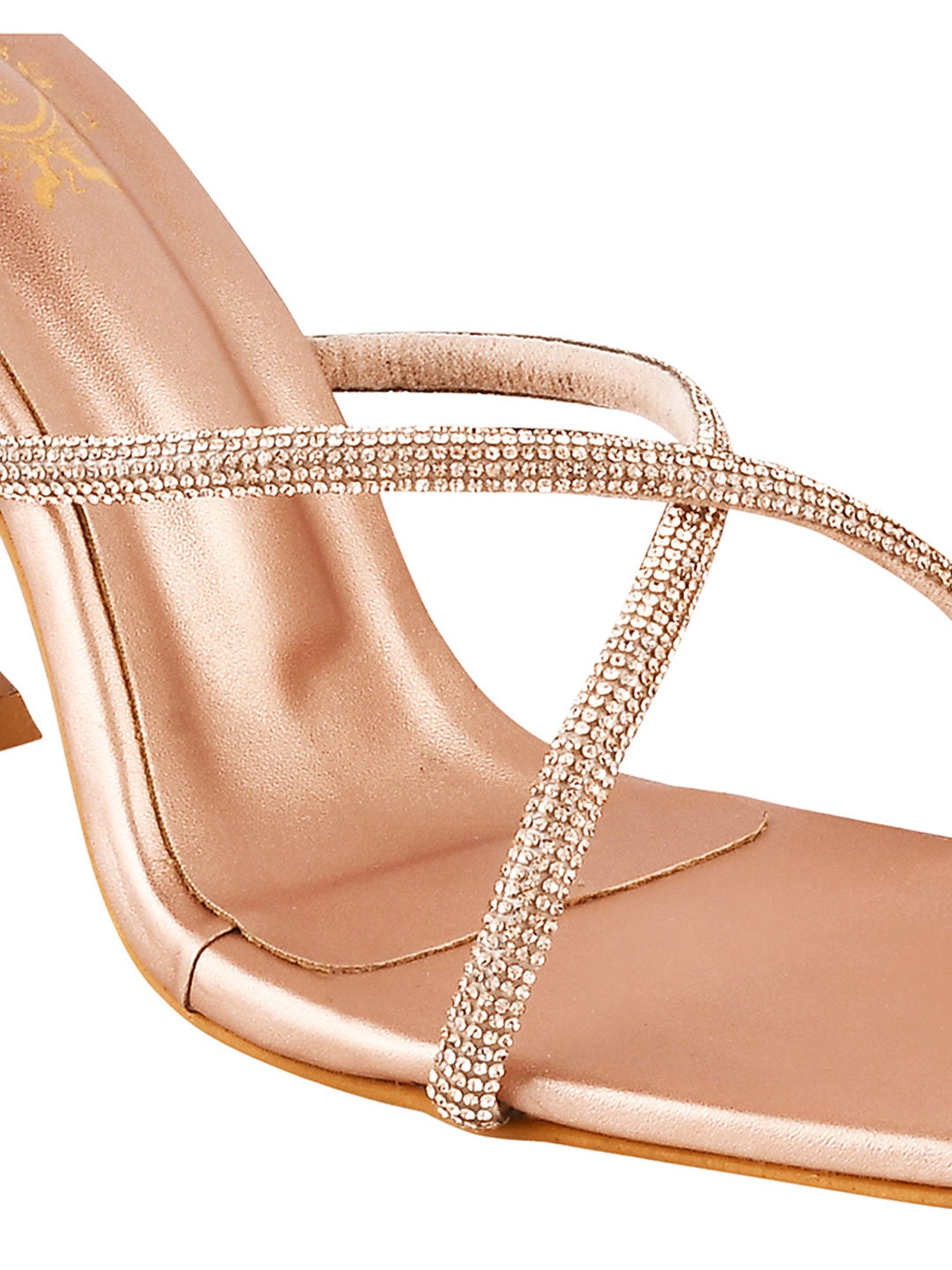 Buy Rose Gold Heeled Sandals for Women by CATWALK Online | Ajio.com