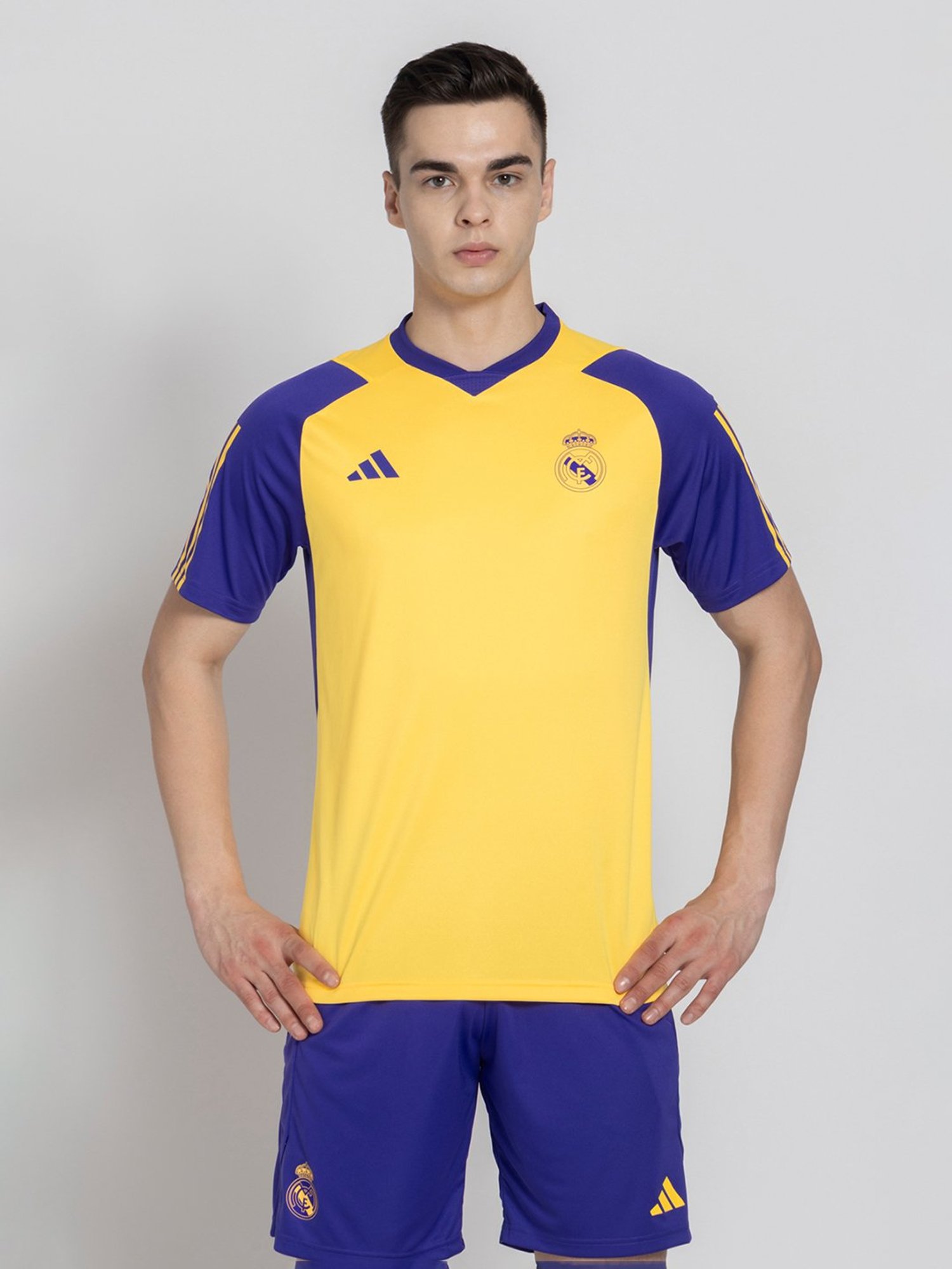 adidas Real Madrid Orange Slim Fit Football Training Jersey