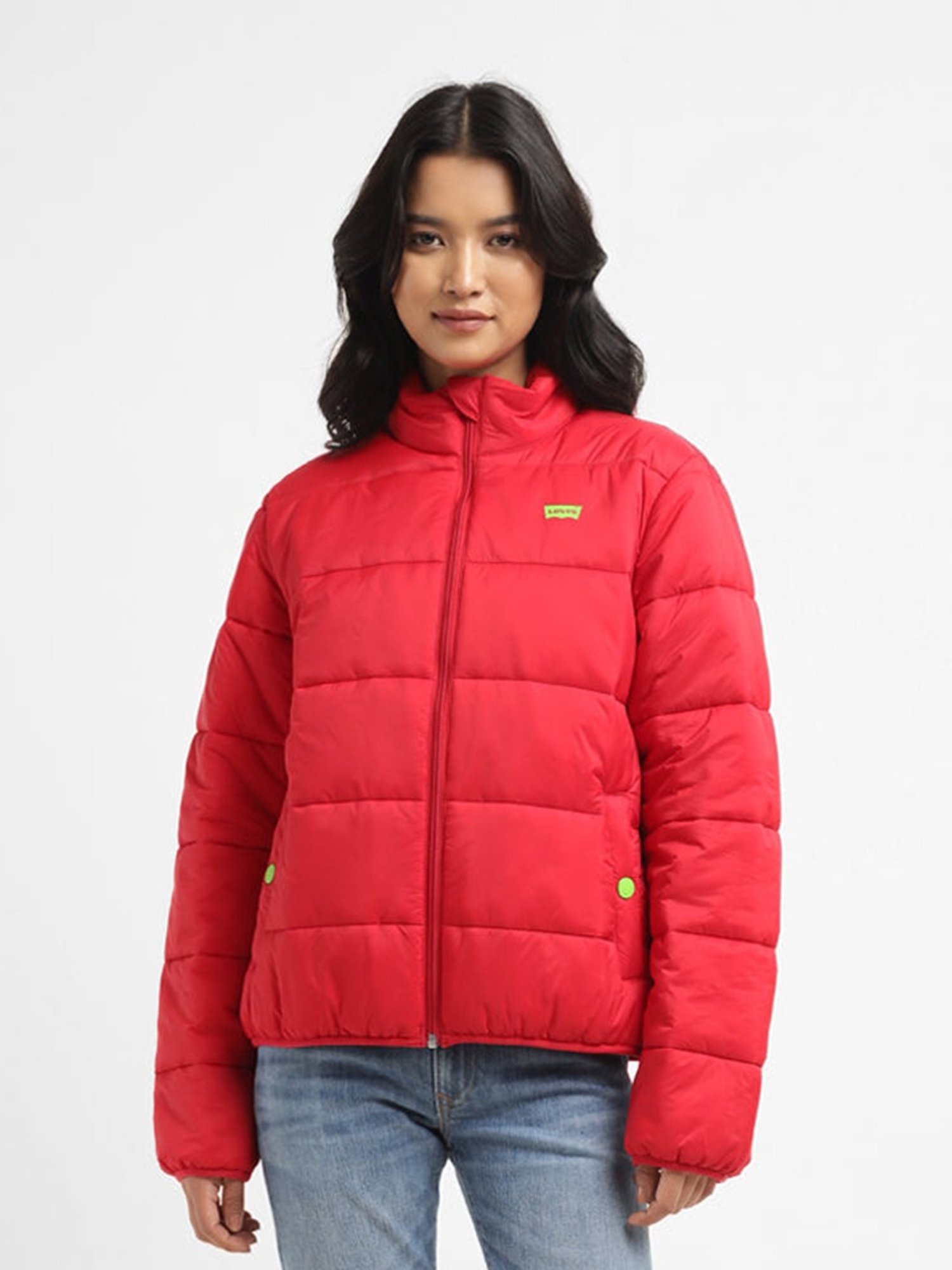 Buy Levi's Red Graphic Print Puffer Jacket for Women Online @ Tata 