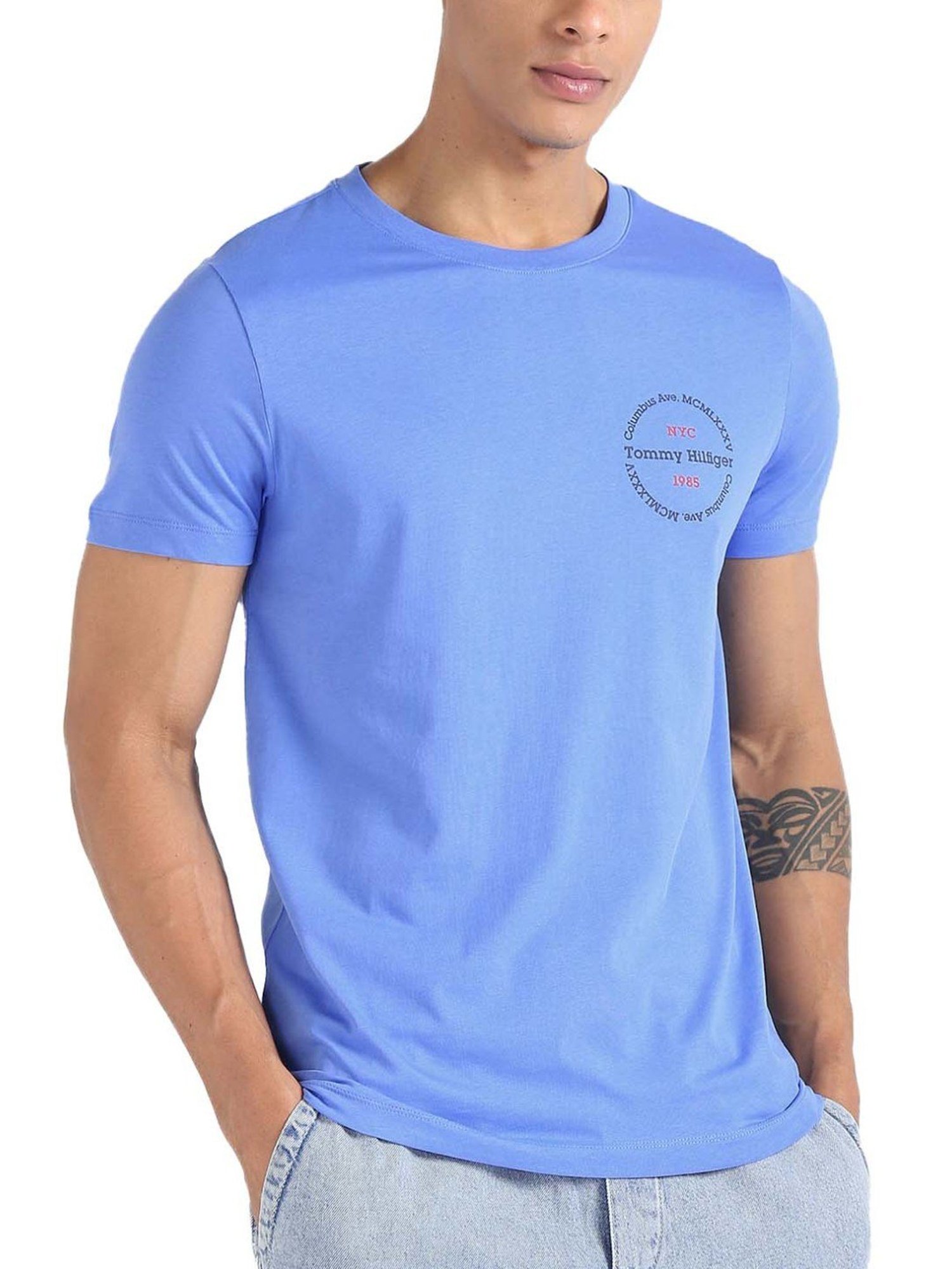 Tommy Hilfiger Blue Spell Cotton Slim Fit T-Shirt