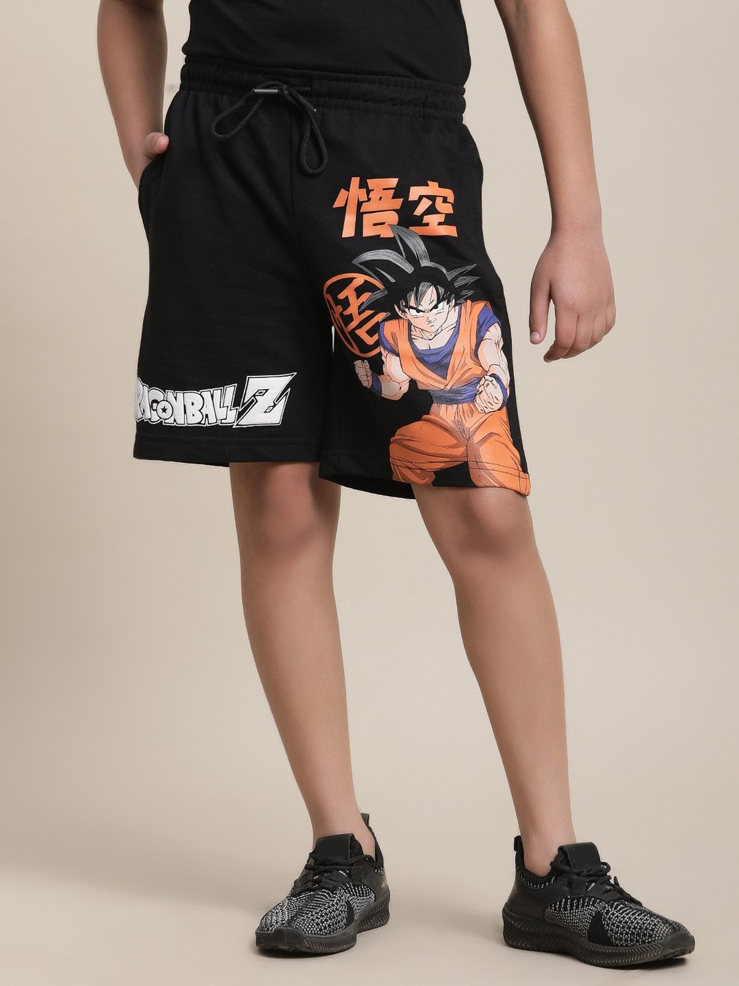 Buy Kidsville Dragon Ball Z Black Regular Fit Shorts For Boys for
