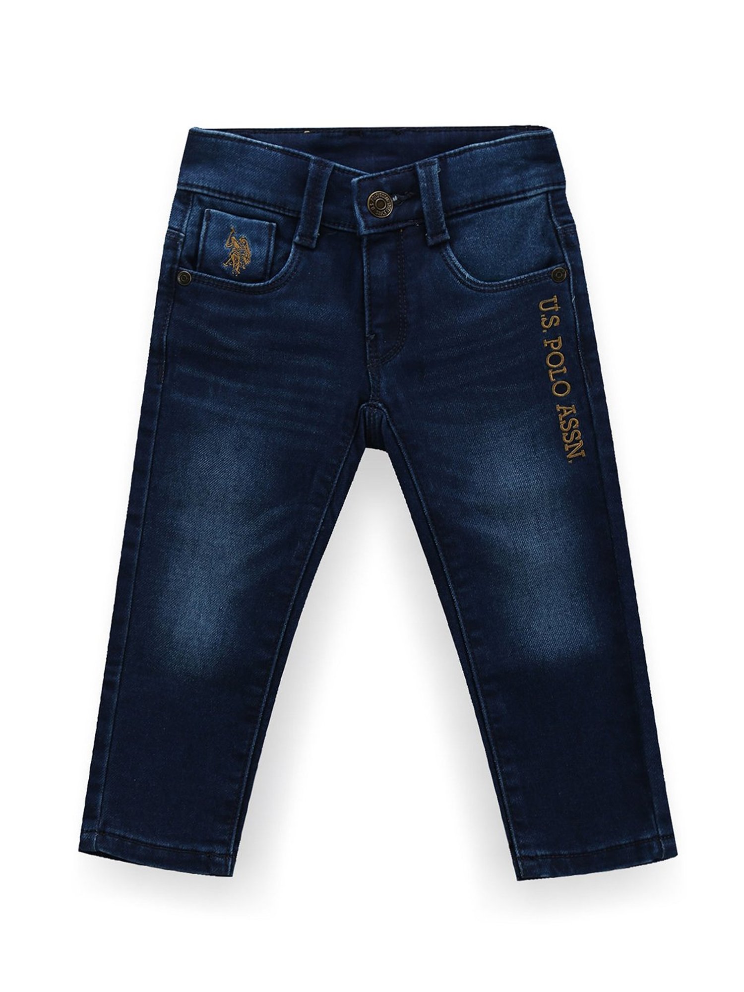 Buy Polo Kids Blue Solid Jeans for Boys Clothing Online