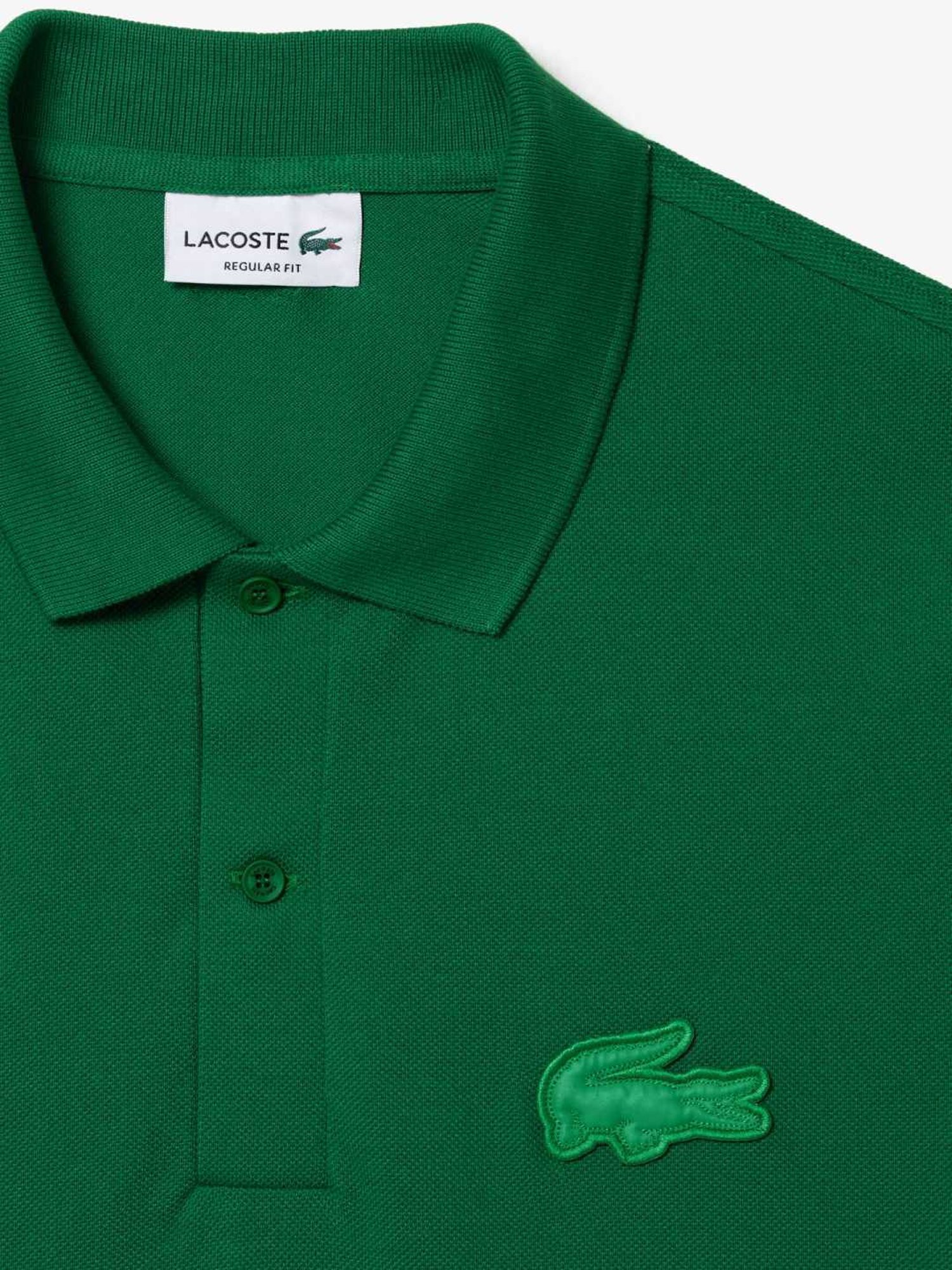 Lacoste Green Cotton Regular Fit Polo T Shirt