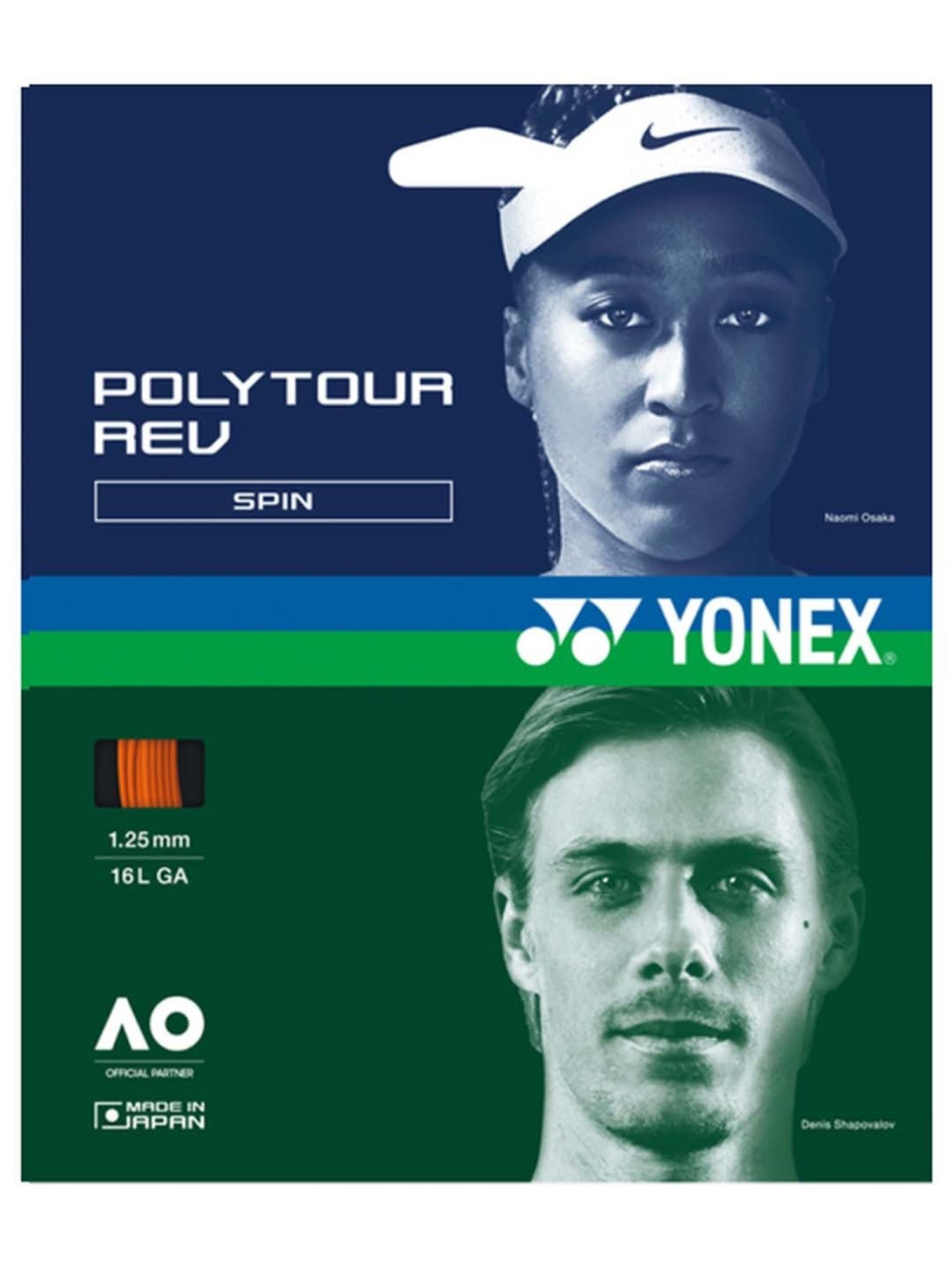 Yonex POLYTOUR REV PTST1252YX Tennis Strings (Bright Orange)