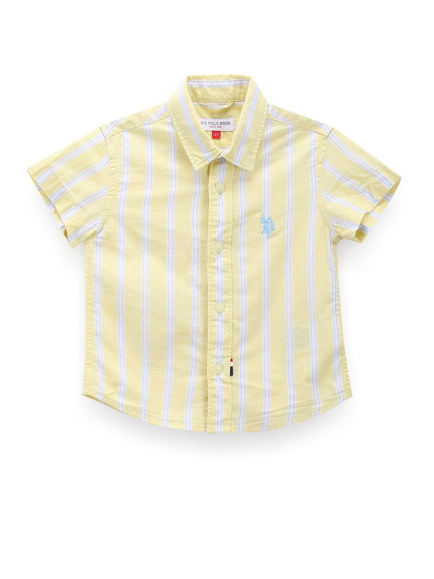 Buy U.S. Polo Assn. Kids Yellow Striped Shirt for Boys