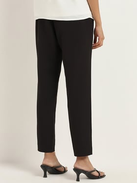 Buy Wardrobe by Westside Solid Black Slit Ponte Trousers for Online @ Tata  CLiQ