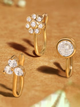 Buy Zaveri Pearls Set of 3 Clip On Nose Pins-ZPFK17363 Online At