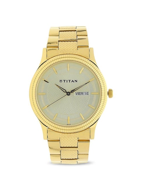 Titan White Dial Gold Band Analog Stainless Steel Watch For Women  -NR2401YM01 : Amazon.in: Watches