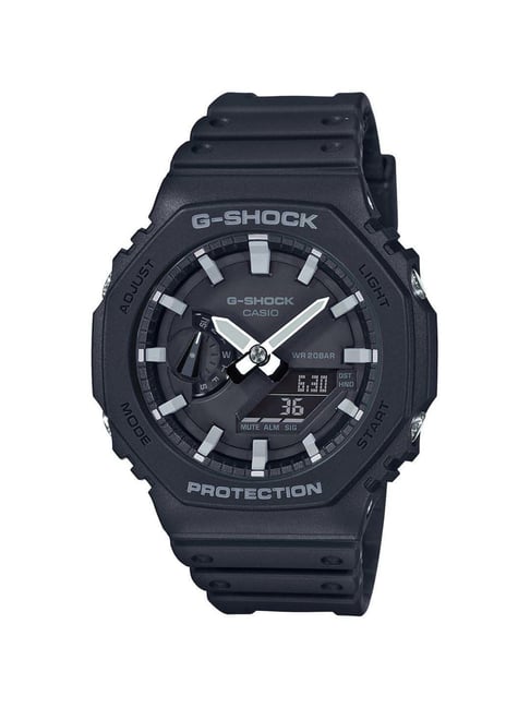 Casio G-Shock GA-2100-1ADR Black Analog-Digital Dial Black Resin Strap  Men's Watch G986