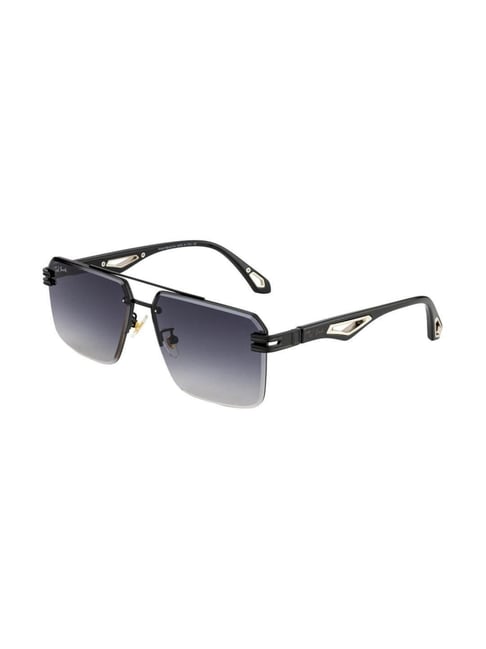 Ted Smith Square Grey Polycarbonate Sunglasses For Men Women