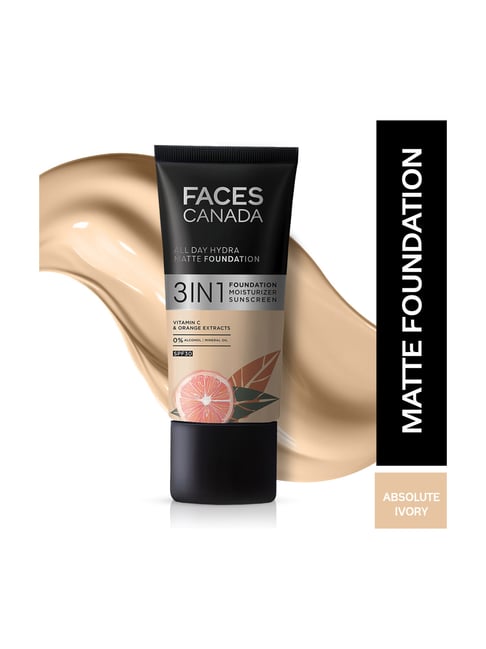 Buy Faces Canada 3 in 1 Matte Foundation Absolute Ivory 012 - 25