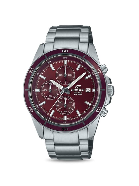 Casio EDifice EFR-526D-5CVUDF Red Analog Dial Silver Stainless Steel Band Men's Watch ED569-picture-10