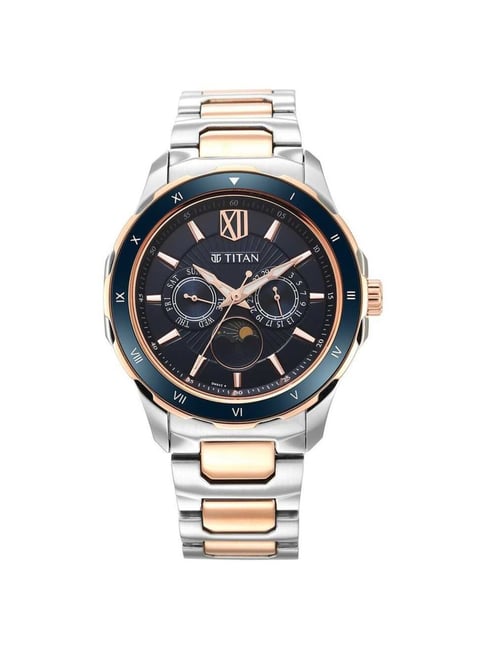 Buy Online Titan Regalia Premium Blue Dial Stainless Steel Strap Watch for  Men - 1688km07 | Titan