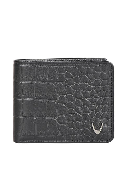 Hidesign Libya Sb Black Textured Medium Bi- Fold Wallet