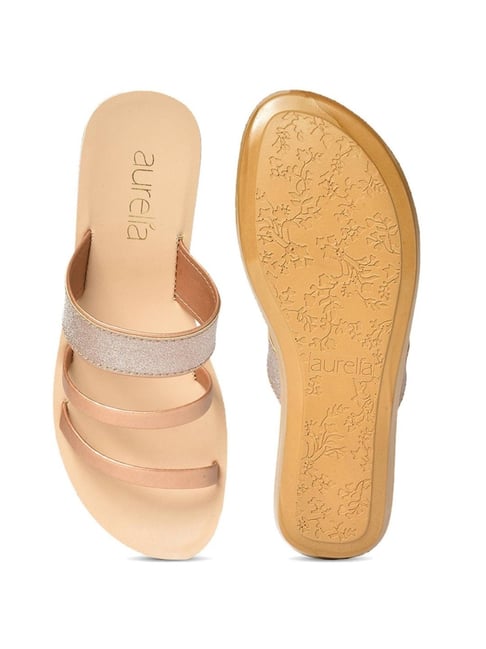 Buy Aurelia Women's Rose Gold Casual Sandals for Women at Best