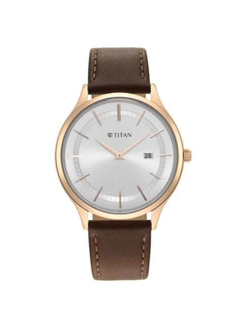 Workwear Watch with Brown Dial & Leather Strap - Titan Corporate Gifting