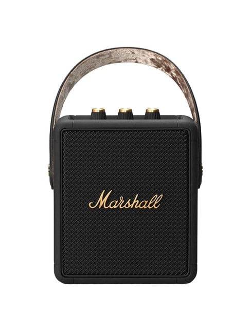 Marshall Stockwell II 20 Watt Wireless Bluetooth Portable Speaker (Black and Brass)