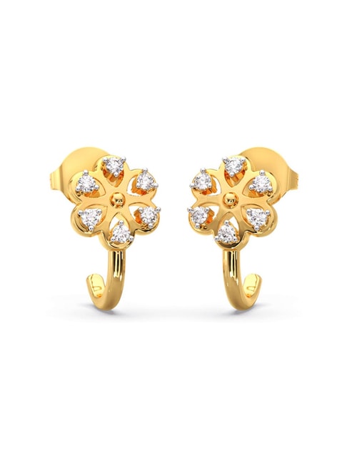 Buy Candere by Kalyan Jewellers BIS Hallmark 14K Yellow Gold and Certified  Diamond Earrings for Women Online