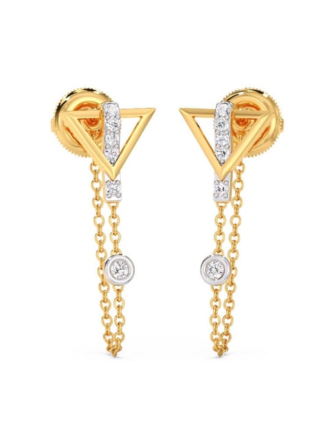 Buy CANDERE - A KALYAN JEWELLERS COMPANY 18K (750) BIS Hallmark Yellow Gold  Dangle Earring for Women with Fish hook closure. at Amazon.in