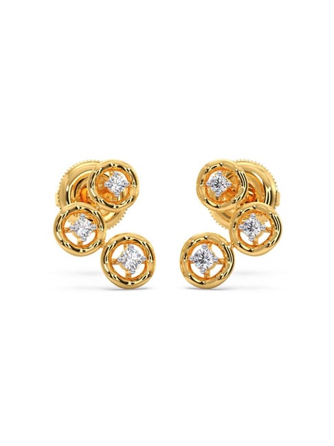 Buy Candere by Kalyan Jewellers 18K (750) Yellow Gold & Diamonds Studded  Earrings for Women online