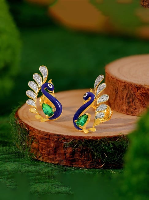 Tale Of Clovers Diamond Hoop Earrings-Candere by Kalyan Jewellers