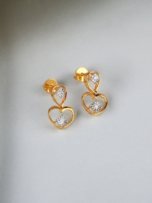 Kesardeep Impex Party Wear Small Stylish Moissanite Diamond Stud Earrings  Gold Plated Silver at Rs 2999/pair in Jaipur