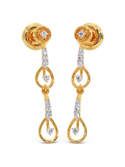 Candere by Kalyan Jewellers C014265_18K_SIIJ Yellow Gold 18kt Diamond  Dangle Earring Price in India - Buy Candere by Kalyan Jewellers  C014265_18K_SIIJ Yellow Gold 18kt Diamond Dangle Earring online at  Flipkart.com