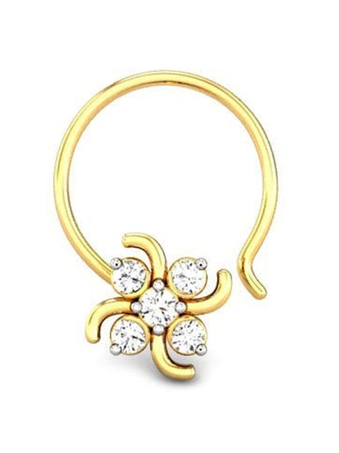 Candere by Kalyan Jewellers 18k Yellow Gold and Diamond Nosepin for Women-picture-16