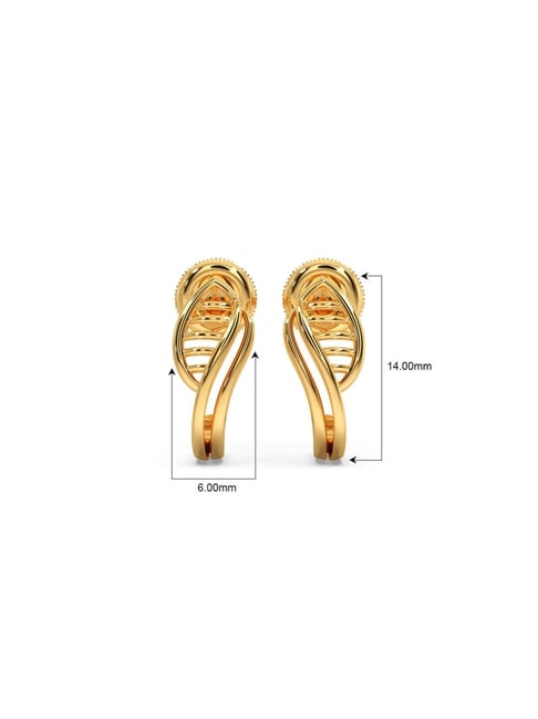 Candere by Kalyan Jewellers Peacock Collection 18k Yellow Gold Hoop  Earrings for Women - Main Image