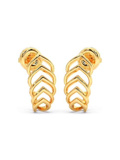 Buy CANDERE A KALYAN JEWELLERS COMPANY 14KT Gold Diamond Studded Hoop  Earrings 0.59gm - Earrings Diamond for Women 25669004 | Myntra