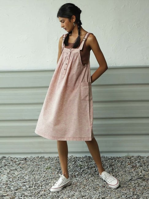 Buy Canoopi Raspberry Khadi Suspender Dress for Women Online