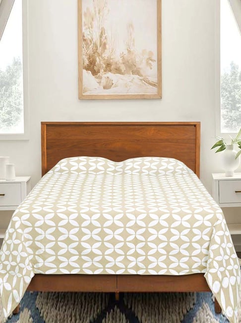 Saral Home Easy Living Ivory Cotton 150 TC Dhadki King Bed Cover-picture-21