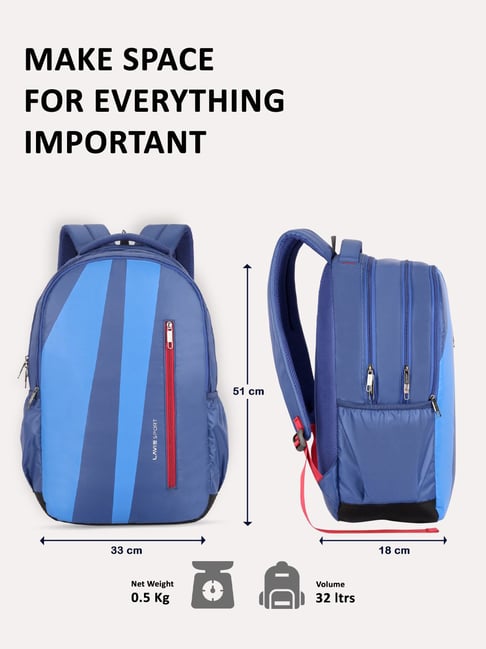 Buy Lavie Sport Zolt Navy Polyester Printed Laptop Backpack Online