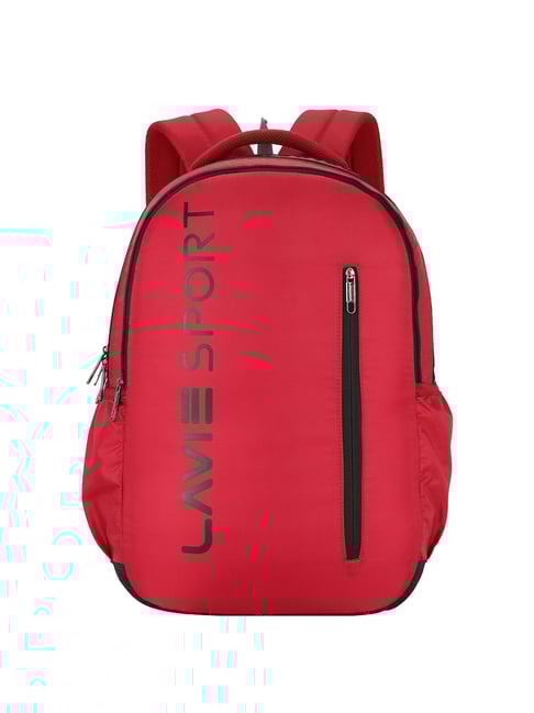 Lavie Sport Engrave 34L Laptop Backpack For Boys & Girls |Unisex Casual Bag for Men & Women (Red)-picture-48