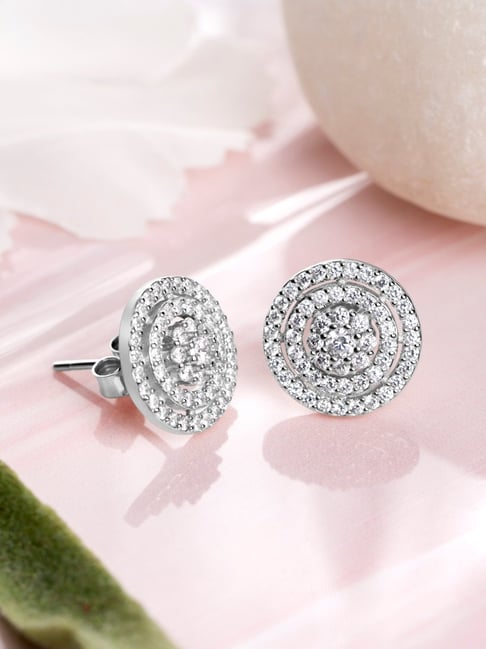 Zavya Sterling Silver Eternal Rings Circle Stud Earrings for Women