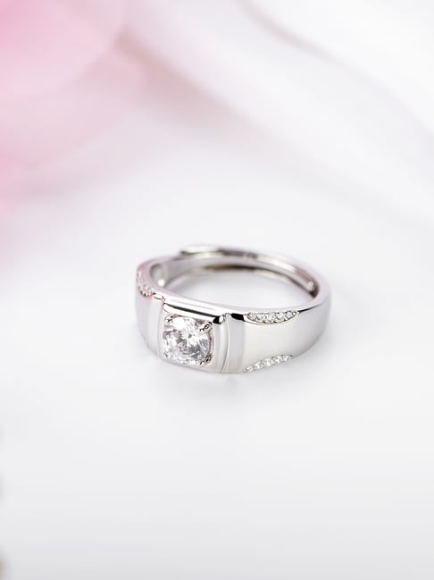 Buy Zavya 92.5 Sterling Silver Solitaire Ring Online At Best Price