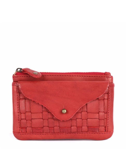 Buy KOMPANERO Mia Red Leather Textured Wallet Online At Best Price
