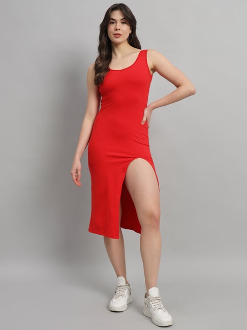 Scorpius Red Midi Bodycon Dress