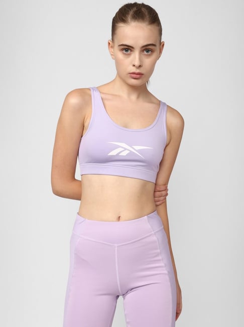Reebok Purple Logo Print Sports Bra-picture-32